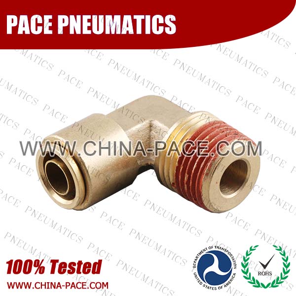 Union Elbow DOT Push To Connect Air Brake Fittings, DOT Push In Air Brake Tube Fittings, DOT Approved Brass Push To Connect Fittings, DOT Fittings, DOT Air Line Fittings, Air Brake Parts